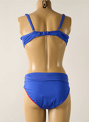 Maillot de bain 2 pièces stretch haut soutien-gorge moulé bleu AUDELLE femme