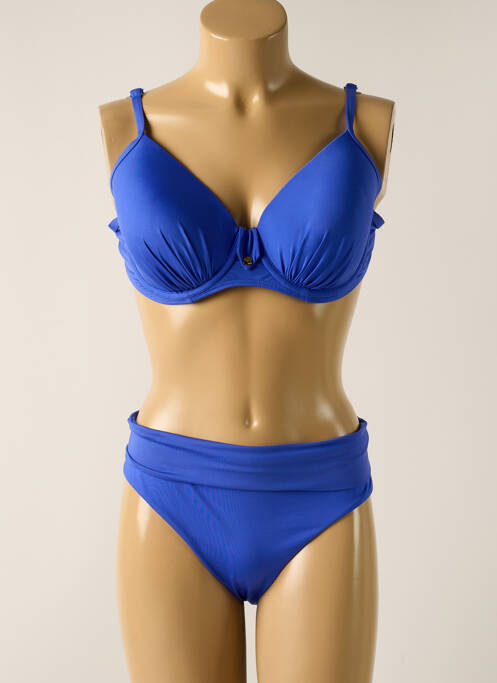 Maillot de bain 2 pièces bleu AUDELLE pour femme