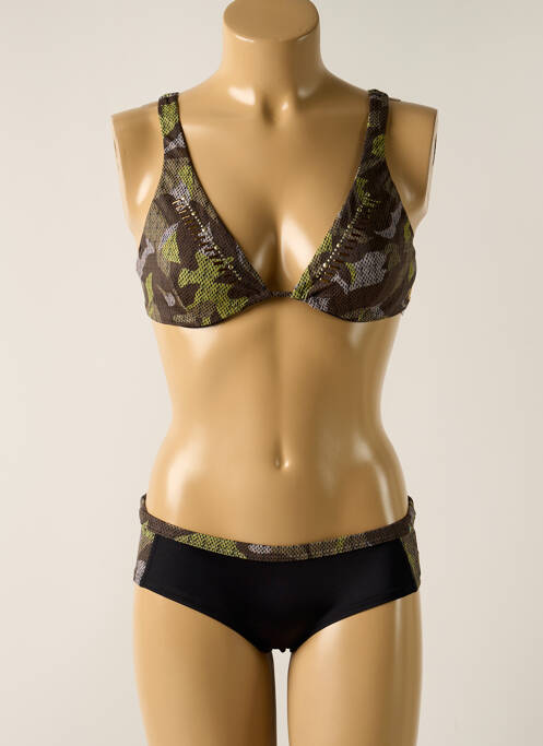 Maillot de bain 2 pièces stretch haut soutien-gorge emboitant vert OLYMPIA femme