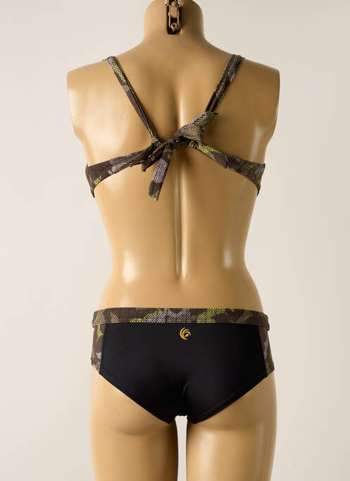 Maillot de bain 2 pièces stretch haut soutien-gorge emboitant vert OLYMPIA femme