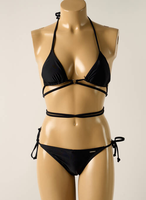 Maillot de bain 2 pièces stretch haut triangles noir SUN PROJECT femme