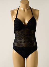 Maillot de bain 1 pièce stretch haut soutien-gorge moulé noir DAG ADOM femme