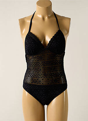 Maillot de bain 1 pièce stretch haut soutien-gorge moulé noir DAG ADOM femme
