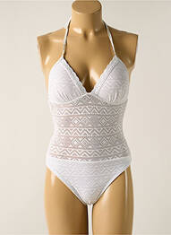 Maillot de bain 1 pièce stretch haut soutien-gorge moulé blanc DAG ADOM femme