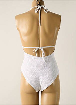 Maillot de bain 1 pièce stretch haut soutien-gorge moulé blanc DAG ADOM femme
