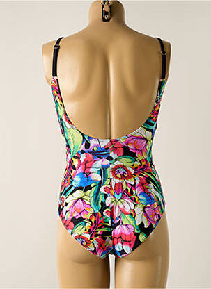 Maillot de bain 1 pièce effet matière satinée haut soutien-gorge moulé vert MISS CARAÏBES femme