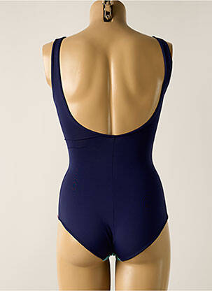 Maillot de bain 1 pièce effet matière satinée haut triangles bleu SUN PLAYA femme