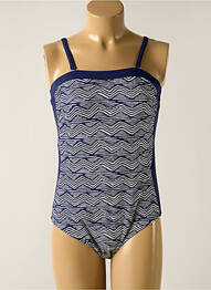 Maillot de bain 1 pièce imprimé fantaisie haut bandeau bleu LAGON BLEU femme