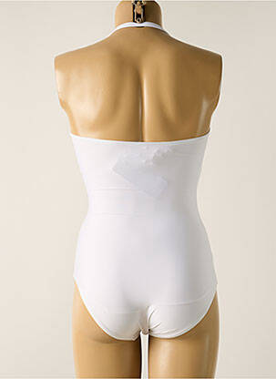 Maillot de bain 1 pièce bretelles élastiquées amovibles haut bandeau blanc TESSY femme