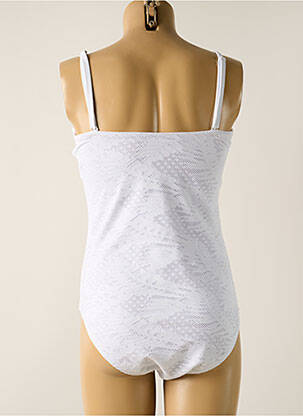 Maillot de bain 1 pièce bretelles élastiquées amovibles haut bandeau blanc YSABEL MORA femme