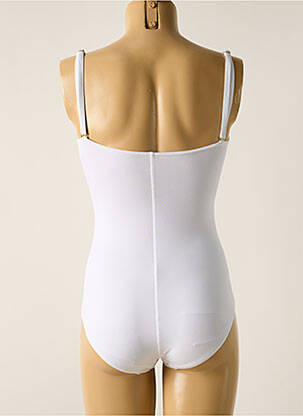 Maillot de bain 1 pièce bretelles élastiquées amovibles haut bandeau blanc MISS CARAÏBES femme