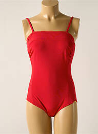 Maillot de bain 1 pièce bretelles élastiquées amovibles haut bandeau rouge MISS CARAÏBES femme