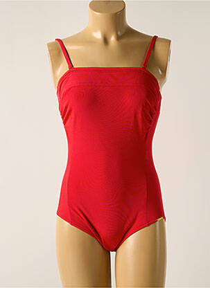 Maillot de bain 1 pièce bretelles élastiquées amovibles haut bandeau rouge MISS CARAÏBES femme