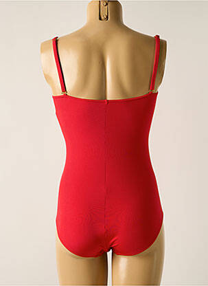 Maillot de bain 1 pièce bretelles élastiquées amovibles haut bandeau rouge MISS CARAÏBES femme