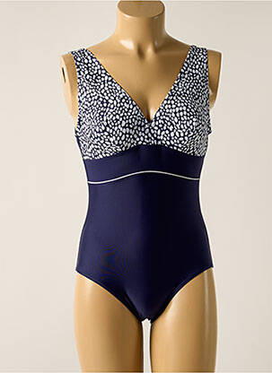 Maillot de bain 1 pièce imprimé fantaisie haut soutien-gorge balconnet bleu LAGON BLEU femme