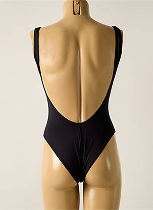 Maillot de bain 1 pièce effet matière satinée haut soutien-gorge balconnet noir SALÉE femme
