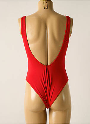 Maillot de bain 1 pièce effet matière satinée haut soutien-gorge balconnet rouge SALÉE femme