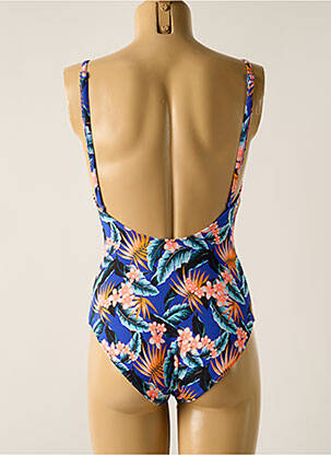 Maillot de bain 1 pièce effet matière satinée haut soutien-gorge balconnet bleu BRIGITTE BARDOT femme