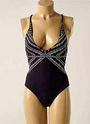 Maillot de bain 1 pièce stretch haut soutien-gorge avec mousse de rembourrage amovible noir BORABORA femme