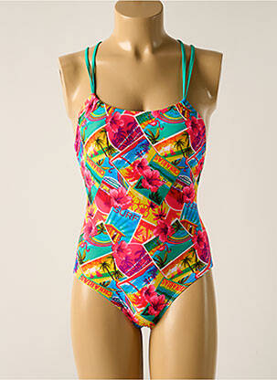 Maillot de bain 1 pièce imprimé tie and dye rose OLYMPIA fille
