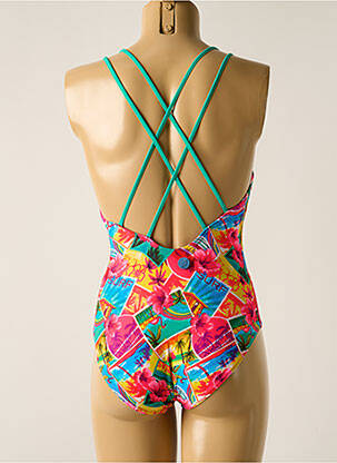 Maillot de bain 1 pièce imprimé tie and dye rose OLYMPIA fille