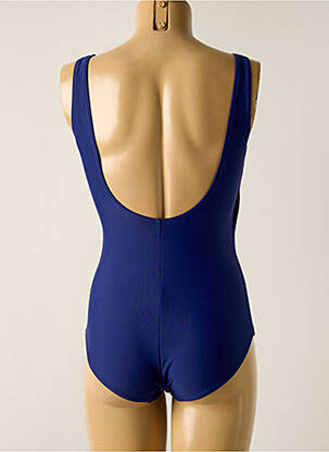 Maillot de bain 1 pièce effet matière satinée haut soutien-gorge moulé bleu YSABEL MORA femme