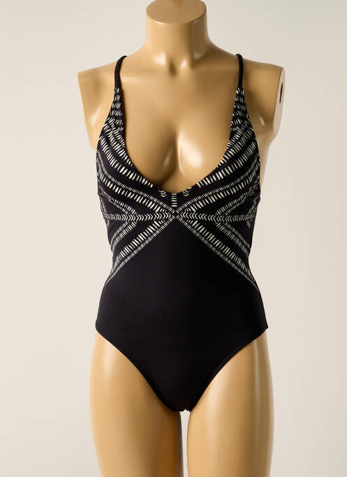 Maillot de bain 1 pièce stretch haut soutien-gorge avec mousse de rembourrage amovible noir BORABORA femme
