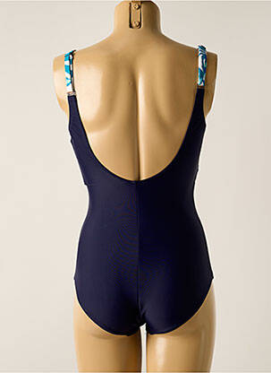 Maillot de bain 1 pièce effet matière satinée haut soutien-gorge moulé bleu YSABEL MORA femme