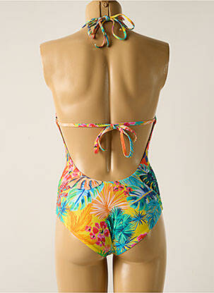 Maillot de bain 1 pièce imprimé fantaisie haut soutien-gorge moulé bleu CHERRY BEACH femme
