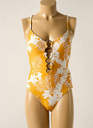 Maillot de bain 1 pièce imprimé fantaisie haut soutien-gorge moulé jaune SEAFOLLY femme