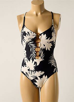 Maillot de bain 1 pièce imprimé fantaisie haut soutien-gorge moulé noir SEAFOLLY femme