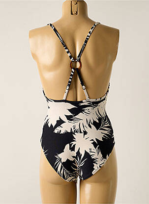 Maillot de bain 1 pièce imprimé fantaisie haut soutien-gorge moulé noir SEAFOLLY femme