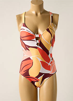 Maillot de bain 1 pièce imprimé fantaisie haut soutien-gorge moulé orange SEAFOLLY femme