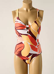 Maillot de bain 1 pièce imprimé fantaisie haut soutien-gorge moulé orange SEAFOLLY femme