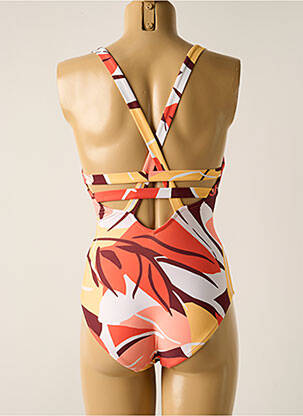 Maillot de bain 1 pièce imprimé fantaisie haut soutien-gorge moulé orange SEAFOLLY femme