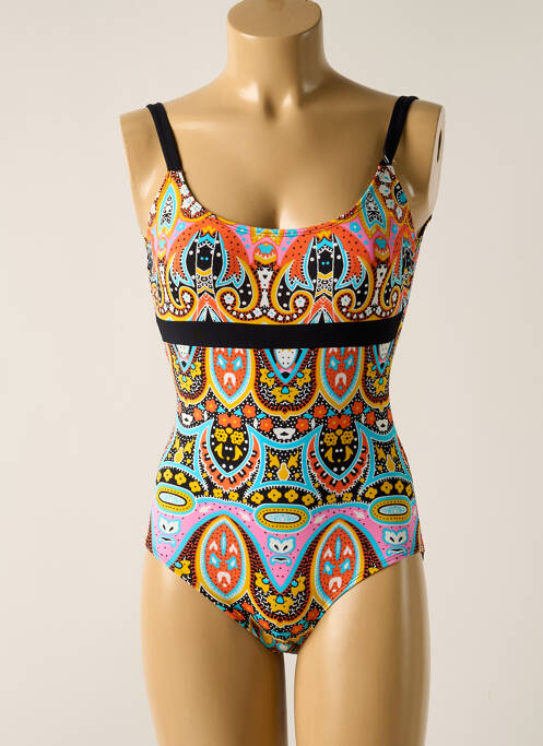 Maillot de bain 1 pièce imprimé fantaisie jaune CHERRY BEACH femme