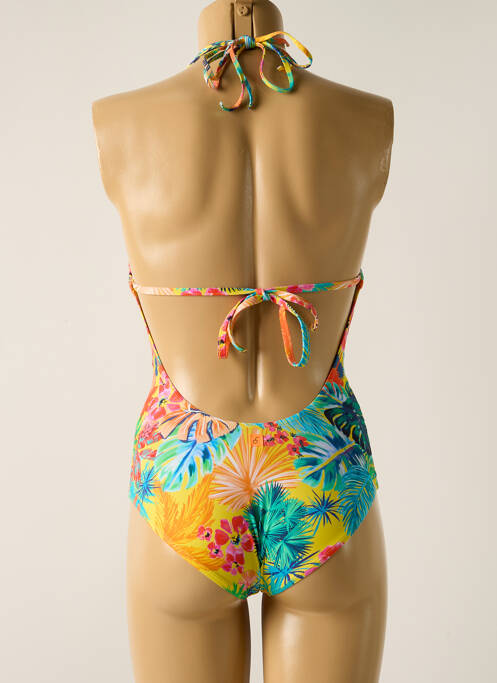 Maillot de bain 1 pièce imprimé fantaisie haut soutien-gorge moulé bleu CHERRY BEACH femme