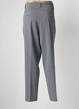 Pantalon chino fermeture zippée sous rabat boutonné taille haute bleu WEINBERG femme