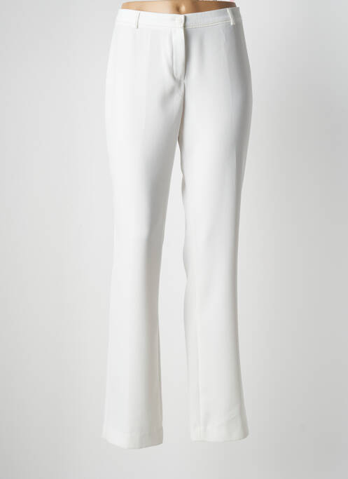 Pantalon droit tissage crêpe taille normale blanc WEINBERG femme