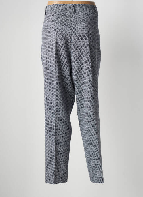 Pantalon chino fermeture zippée sous rabat boutonné taille haute bleu WEINBERG femme