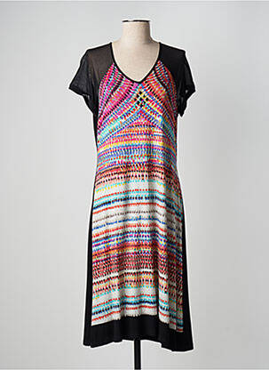 Robe mi-longue manches courtes manches courtes noir TERRE DE FÉES femme