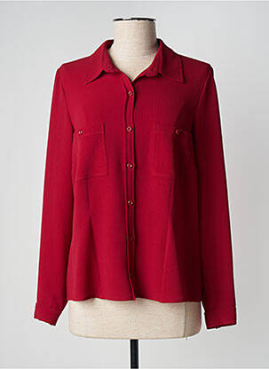 Chemisier tissage crêpe manches longues rouge WEINBERG femme
