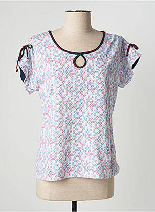 T-shirt stretch manches courtes bleu PAUPORTÉ femme