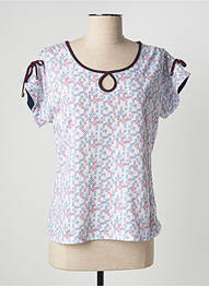 T-shirt stretch manches courtes bleu PAUPORTÉ femme