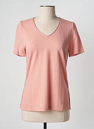 T-shirt col v manches courtes rose PAUPORTÉ femme