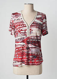 T-shirt imprimé fantaisie manches courtes rouge PAUPORTÉ femme