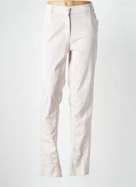 Pantalon slim tissage popeline taille normale beige TERRE DE FÉES femme