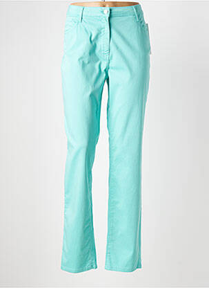 Pantalon slim tissage popeline taille normale bleu PAUPORTÉ femme