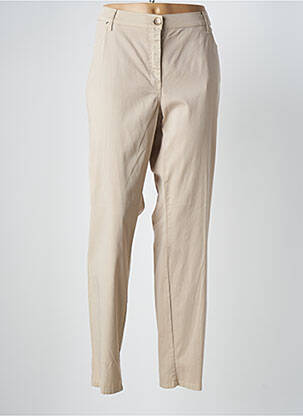 Pantalon slim tissage popeline taille normale beige WEINBERG femme