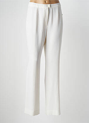 Pantalon droit tissage crêpe taille haute blanc WEINBERG femme